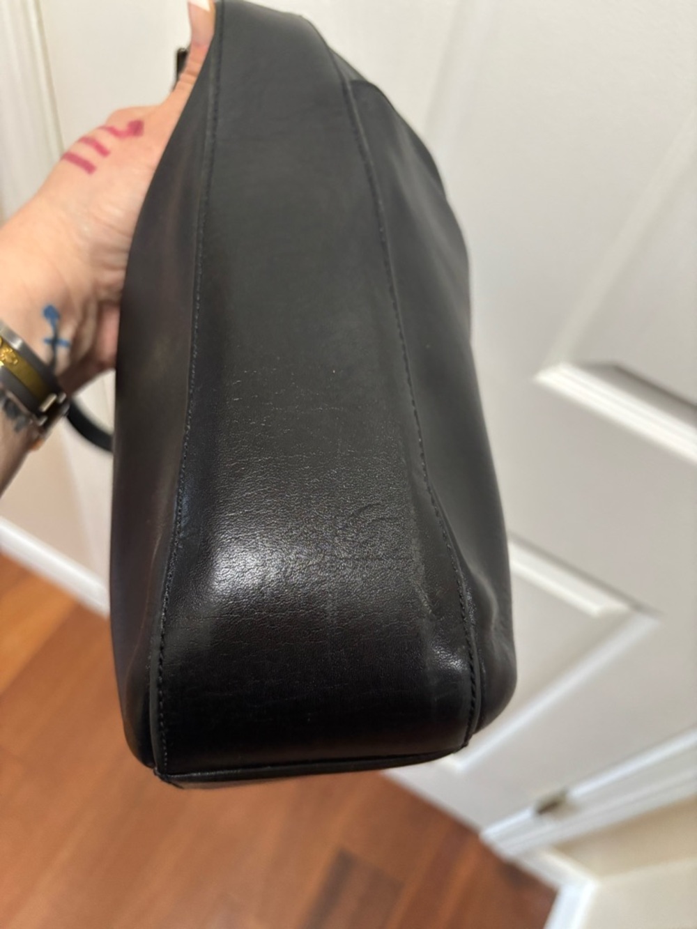 Coach VINTAGE F0D-9180 Whitney MADE IN USA Black Glove Tanned Leather Hobo EUC - Picture 11 of 16